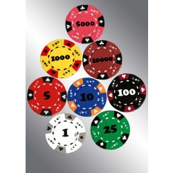 Poker set Design Funky s 1000 žetony - vlastní výběr