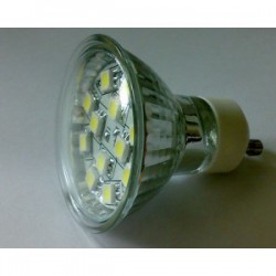 Studeně bílá diodová žárovka 230V s paticí GU10 - LED diody SMD-