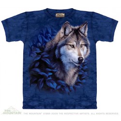 Dětské tričko s vlkem-WOLF IN BLUE FOLIAGE*