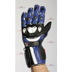 TIGER kožené rukavice s chrániči ForBikers modré