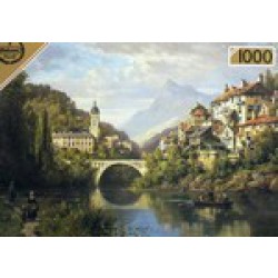 Puzzle 1000 d.  Pohled na řeku - CH.E.Kuwasseg