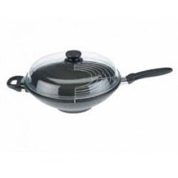 wok 32 cm+ víko a mřížka SKK Titanium 2000 Plus Non-Stick + Dárek zdarma