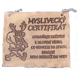 Plaketa Myslivecký certifikát