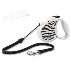 Vodítko Flexi Black & White S / M Zebra - 1ks