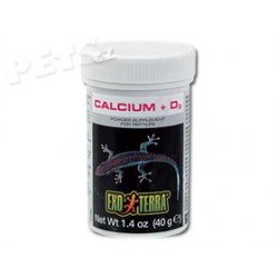 Exo Terra doplňkové krmivo kalcium + vitamín D3 - 40g