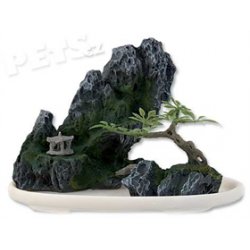 Dekorace akvarijní Bonsai + skála 13 x 7 x 10 cm - 1ks