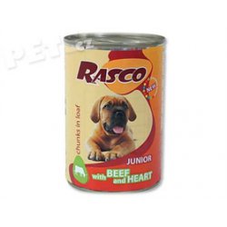 Konzerva Rasco Puppy hovězí + srdce - 400g