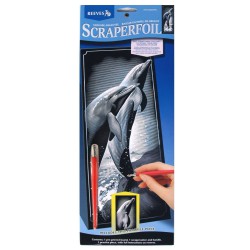 Vyškrabovací obrázek - Stříbrný - delfín