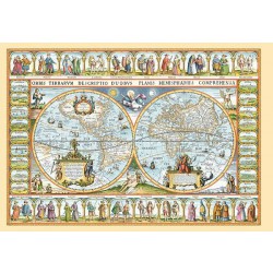 Puzzle 1000 dílků Mapa světa z roku 1639