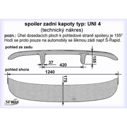 Křídlo UNI 4 /134cm