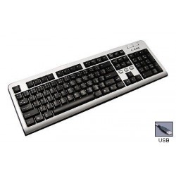 KME klávesnice 2881 Slim CZ, USB - stříbrno-černá