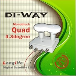 LNB QUAD Mono DIWAY 0,1dB 4,3 st