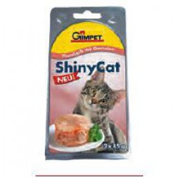 SHINY CAT Tuňák s krevetami  2x85g (Konzerva SHINY CAT tuňák s)