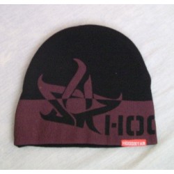 Hood star half split logo beanie black/red