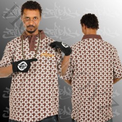 Tribal allover t star polo brown