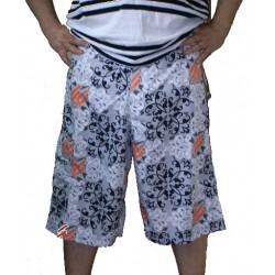 Hoodboyz all over beach short grey white black orange