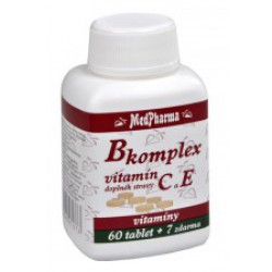 B - komplex + vitamín C + vitamín E 60 tbl. + 7 tbl. ZDARMA