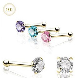 Zlatý piercing Zlatý piercing ZPN004, materiál 14-ti karátové žluté zlato, zirkon, váha: 0.13g