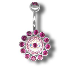 Tribal Piercing s krystaly Swarovski Flower04 E