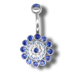 Tribal Piercing s krystaly Swarovski Flower04 B