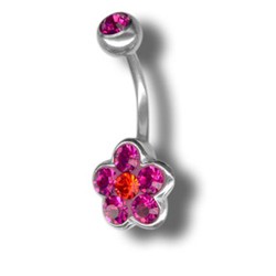 Tribal Piercing s krystaly Swarovski Flower01 D