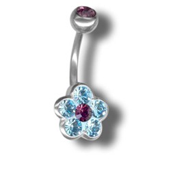 Tribal Piercing s krystaly Swarovski Flower01 H