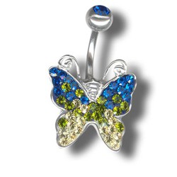 Tribal Piercing s krystaly Swarovski Butterfly C