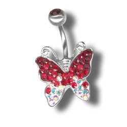 Tribal Piercing s krystaly Swarovski Butterfly H