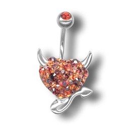 Tribal Piercing s krystaly Swarovski Devil Heart F