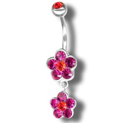 Tribal Piercing s krystaly Swarovski Flower02 D