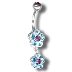 Tribal Piercing s krystaly Swarovski Flower02 H