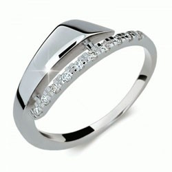 DANFIL Briliantový prsten Danfil DF2048, materiál bílé zlato 585/1000, 10x briliant SI1/G = 0.100 ct, váha: